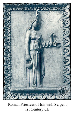 Roman Priestess with serpent.
