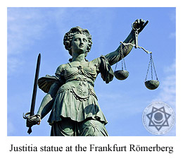 Justitia statue at the Frankfurt Rmerberg