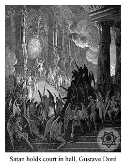 Satan holds court in hell, Gustave Dor.