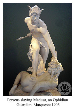 Perseus slaying Medusa, who is an Ophidian Guardian, Marqueste 1903